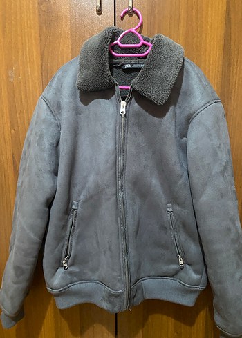 Zara Gri Süet erkek Kışlık Ceket