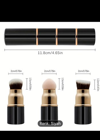 Siyah Makyaj Fırça Seti - Görsel 7