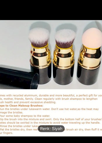 Siyah Makyaj Fırça Seti - Görsel 4