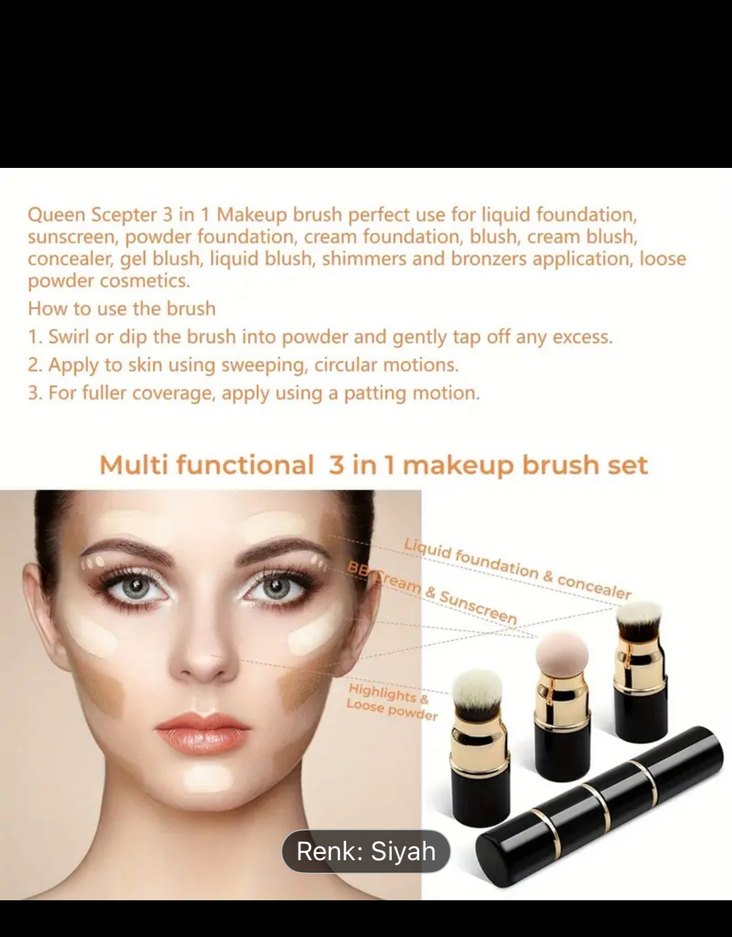 Siyah Makyaj Fırça Seti - Görsel 3