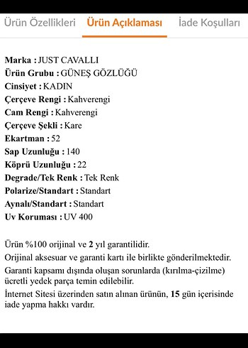 Just Cavalli Leopar Kahverengi Klasik Kadın Güneş Gözlüğü - Görsel 7