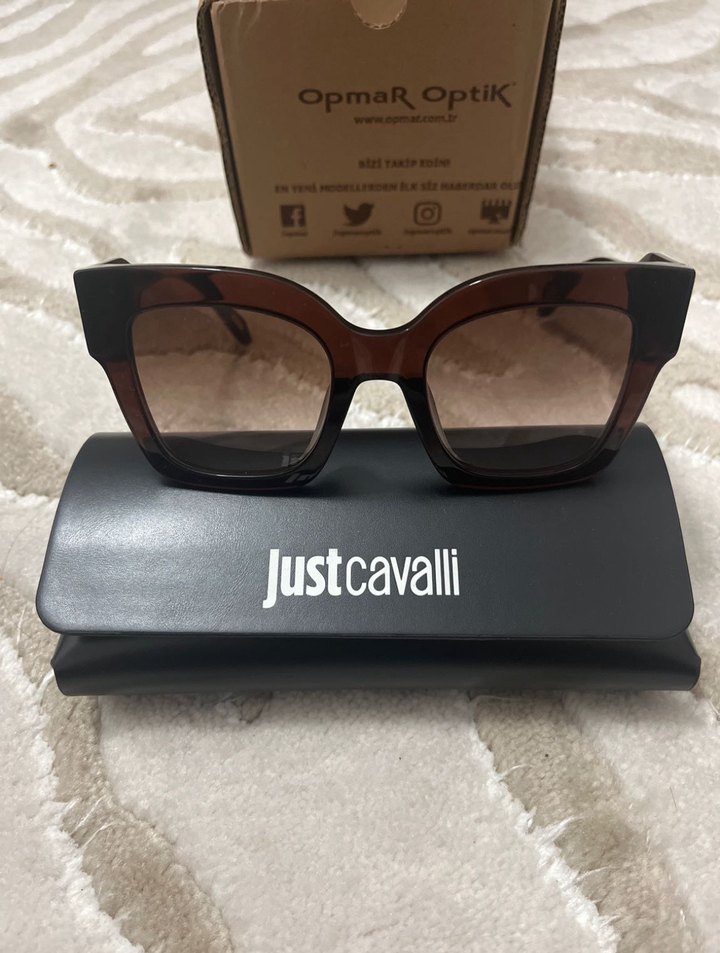 Just Cavalli Leopar Kahverengi Klasik Kadın Güneş Gözlüğü - Görsel 2