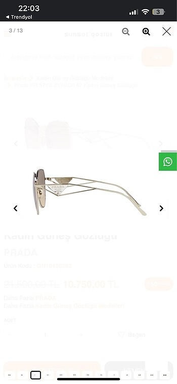 PRADA BAYAN GÜNEŞ GÖZLÜĞÜ - Görsel 4