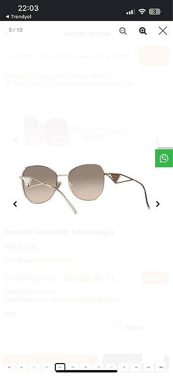 PRADA BAYAN GÜNEŞ GÖZLÜĞÜ - Görsel 6