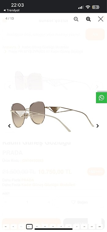 PRADA BAYAN GÜNEŞ GÖZLÜĞÜ - Görsel 5