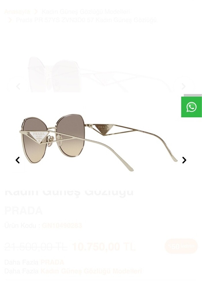 PRADA BAYAN GÜNEŞ GÖZLÜĞÜ - Görsel 5