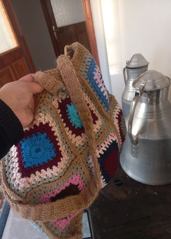 Renkli Örgü Bohem Kadın Çantası - Görsel 3