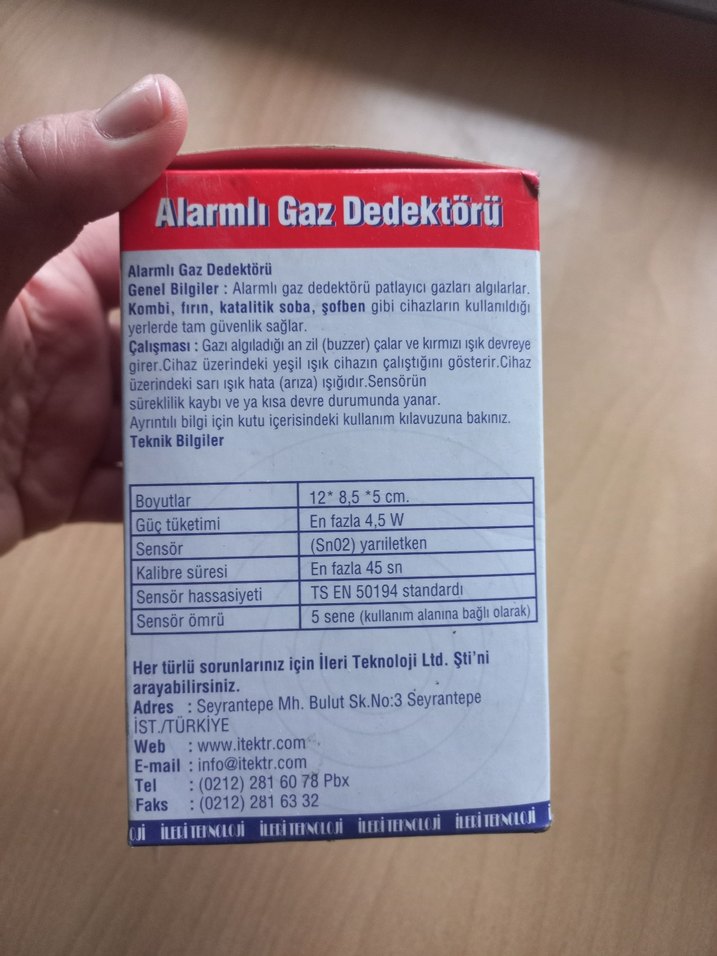 İTEK FXD CO1 KARBONMONOKSİT GAZ DEDEKTÖRÜ - Görsel 4