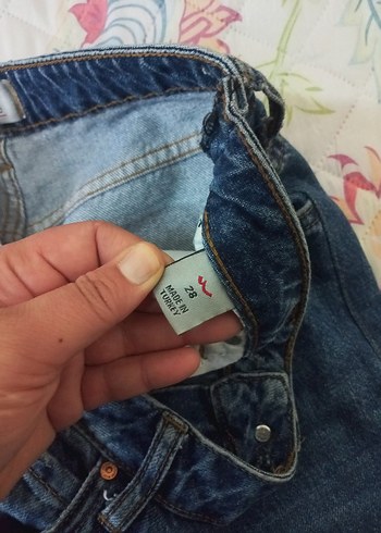 Düğmeli Gri Mavi Midi Boy Kadın Kot Pantolon - Görsel 4