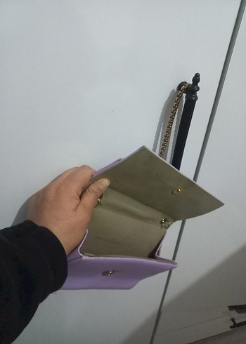 Zincir Detaylı Pastel Mor Kadın Deri Çanta - Görsel 2