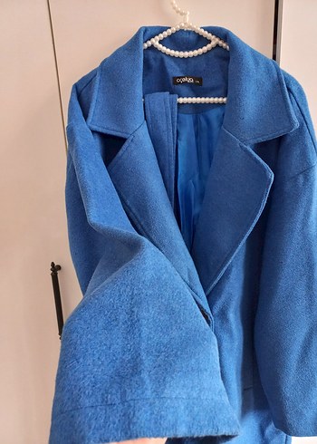 Mavi uzun yün kaban - Görsel 2