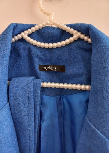 Mavi uzun yün kaban - Görsel 3