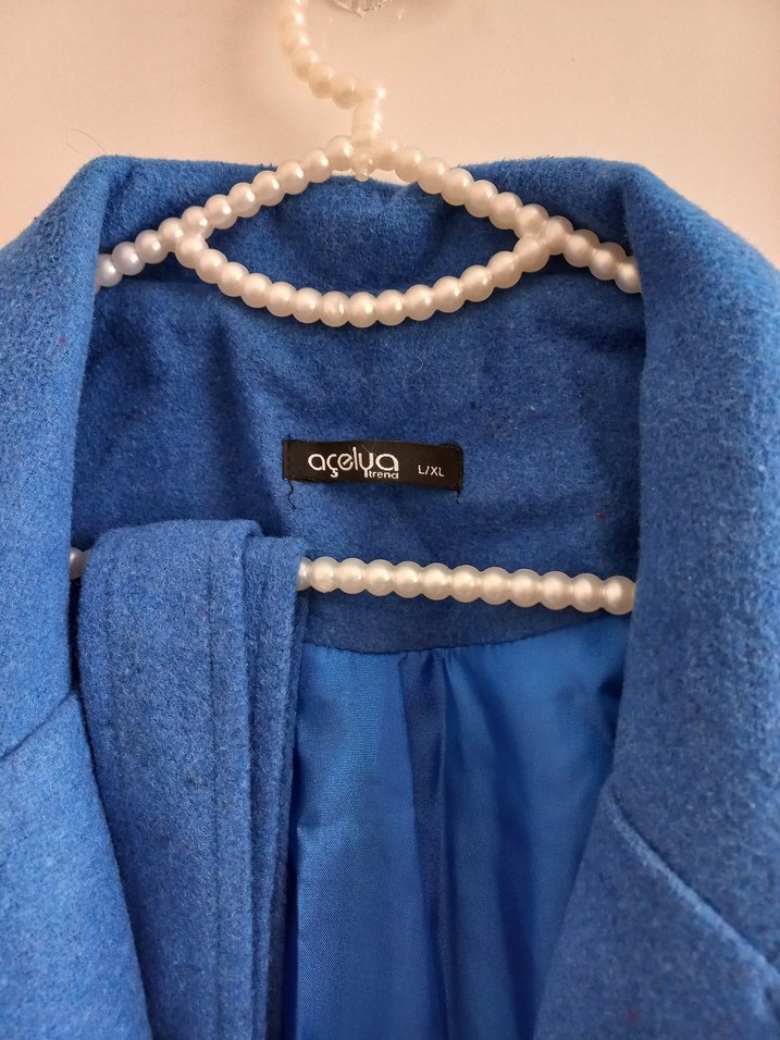 Mavi uzun yün kaban - Görsel 3