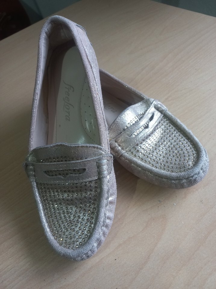 Gri Payetli Kadın Dolgu Topuk Babet - Görsel 4