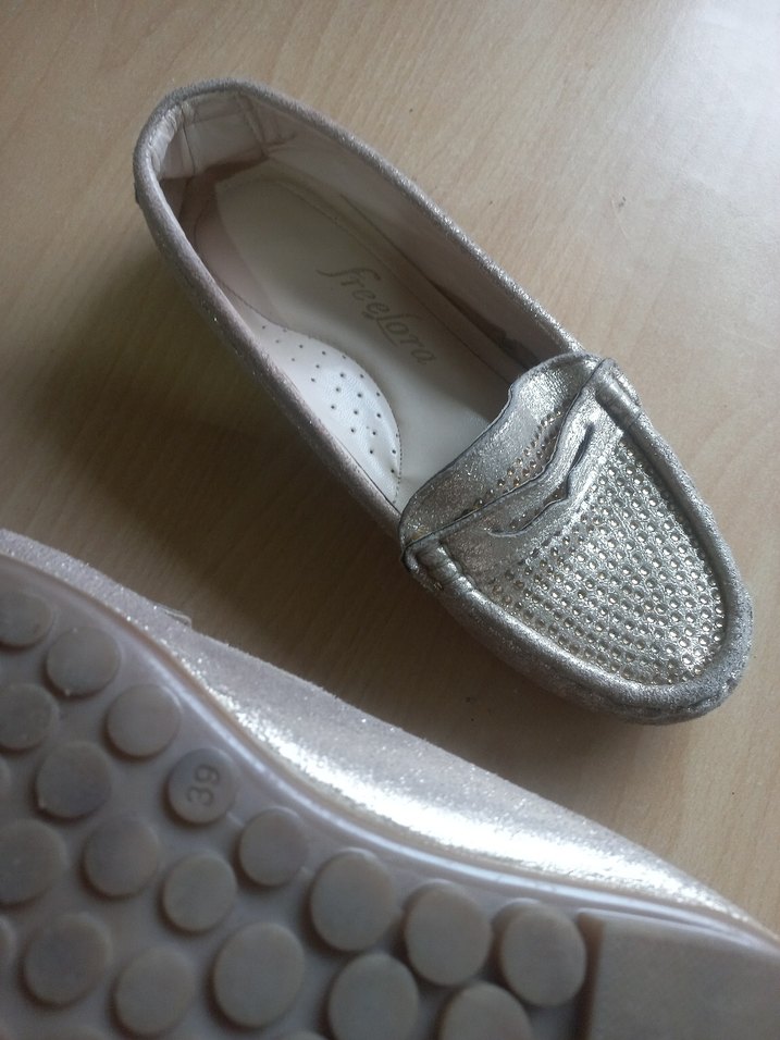 Gri Payetli Kadın Dolgu Topuk Babet - Görsel 3