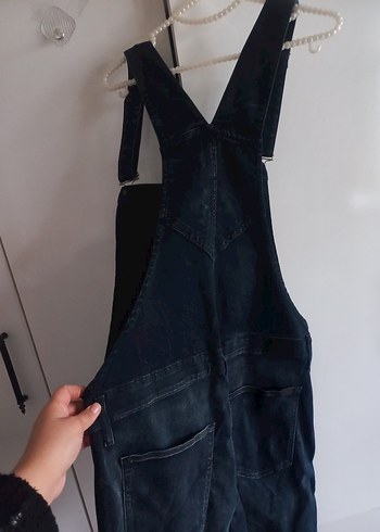 Kadın Gri Kot Askılı Uzun Tulum - Görsel 6