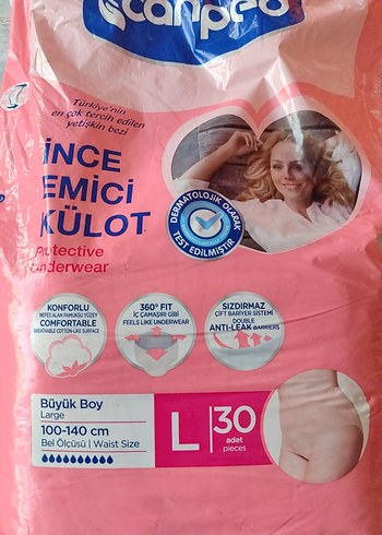 Canped Büyük Beden Pembe Emici Koruyucu Külot - Görsel 4