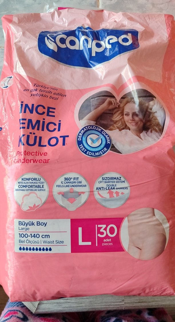 Canped Büyük Beden Pembe Emici Koruyucu Külot - Görsel 4