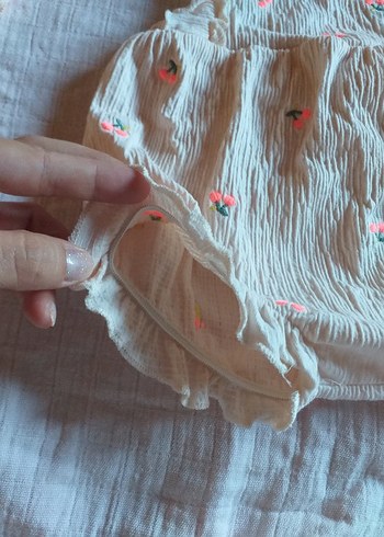 Zara zara Nakışlı Fırfırlı Bebek Kız Tulum