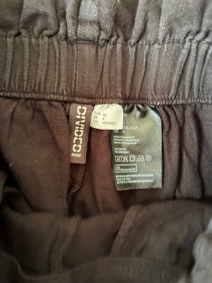 Siyah Keten Beli Kuşaklı Şort - Görsel 3