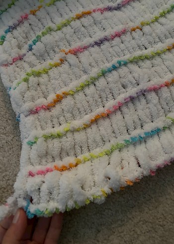 YENİ Örme Renkli Çocuk Battaniye - Görsel 8