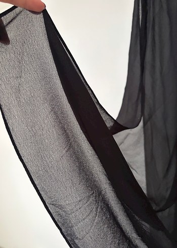 Siyah Dökümlü Kadın Uzun sarong - Görsel 2