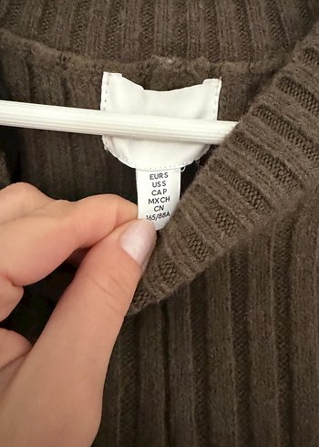 H&M Haki Uzun Kollu Triko Elbise - Görsel 7