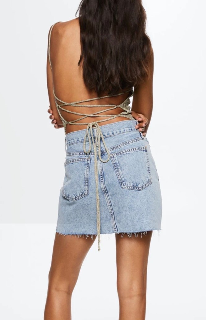 MANGO Kadın Mavi Denim Mini Etek - Görsel 3