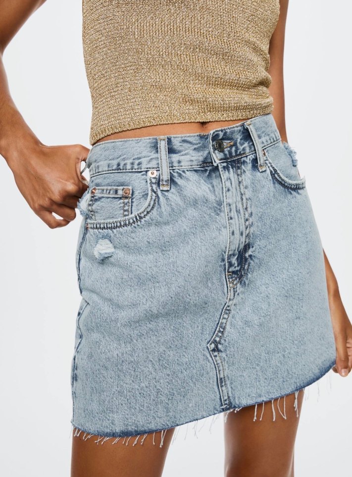 MANGO Kadın Mavi Denim Mini Etek - Görsel 2