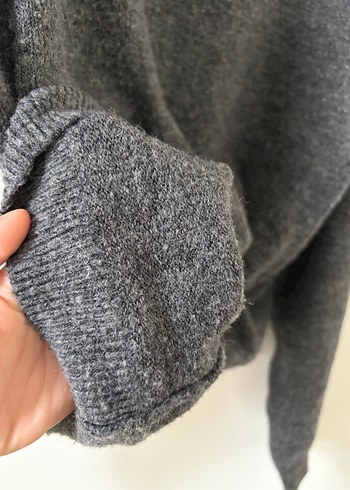 H&M Gri Örgü Kadın Yün Kazak - Görsel 3