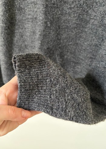 H&M Gri Örgü Kadın Yün Kazak - Görsel 7