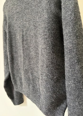 H&M Gri Örgü Kadın Yün Kazak - Görsel 8