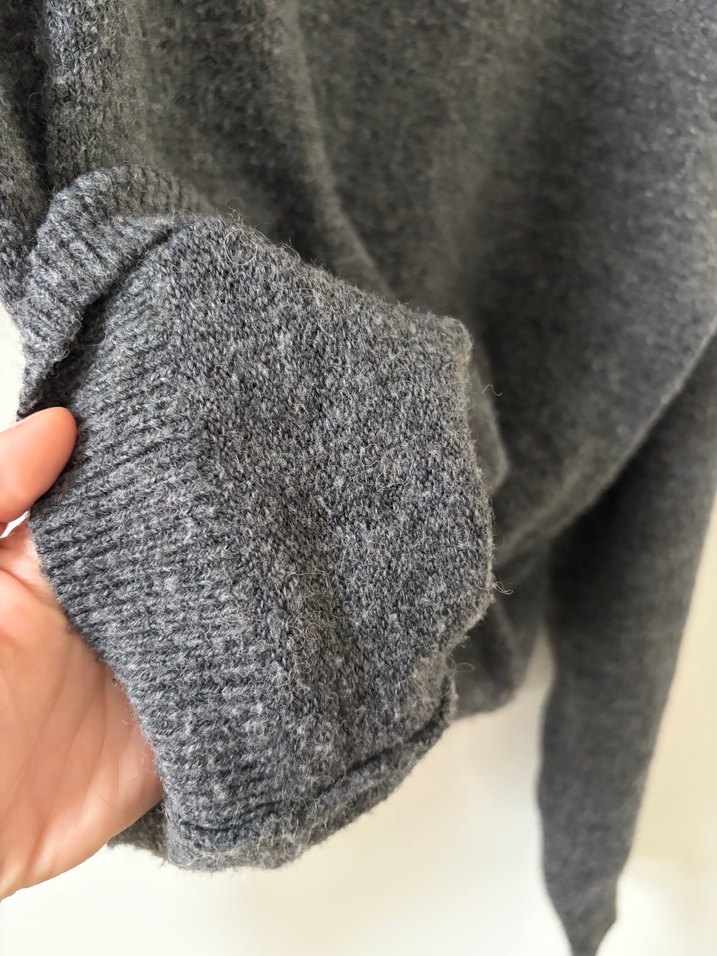 H&M Gri Örgü Kadın Yün Kazak - Görsel 3