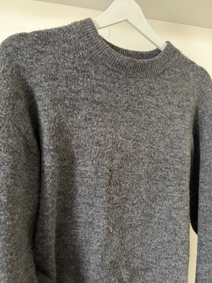 H&M Gri Örgü Kadın Yün Kazak - Görsel 4