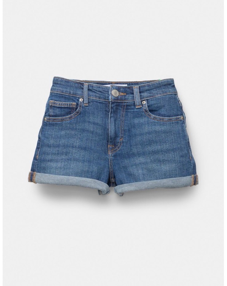 P&B Etiketli Kısa Denim Şort - Görsel 2