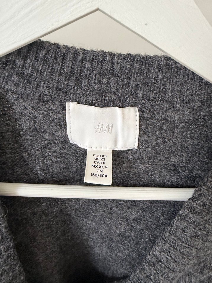 H&M Gri Örgü Kadın Yün Kazak - Görsel 2