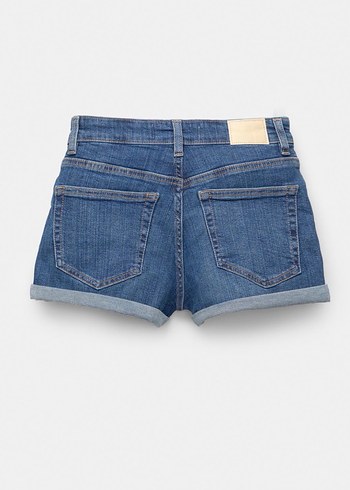 P&B Etiketli Kısa Denim Şort - Görsel 2