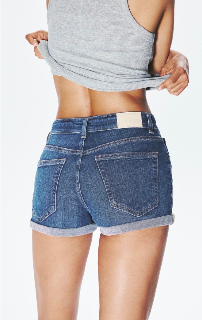 P&B Etiketli Kısa Denim Şort - Görsel 4