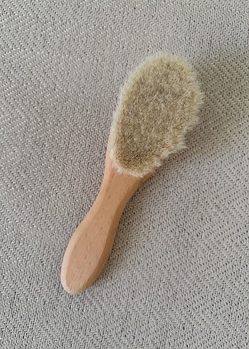 Ahşap Doğal Keçi Kılı Bebek Saç Fırçası - Görsel 2