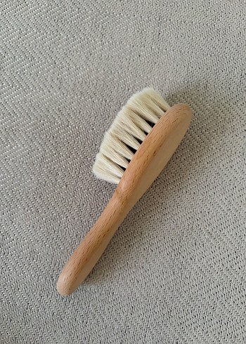 Ahşap Doğal Keçi Kılı Bebek Saç Fırçası - Görsel 4