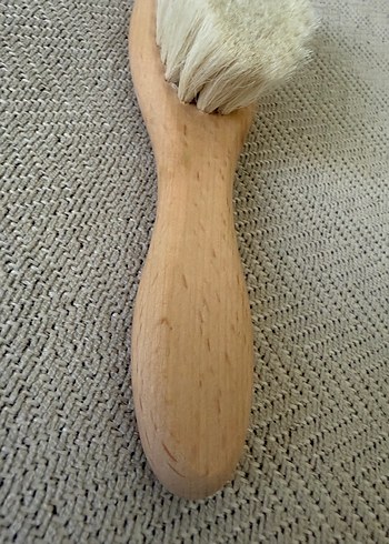 Ahşap Doğal Keçi Kılı Bebek Saç Fırçası - Görsel 6