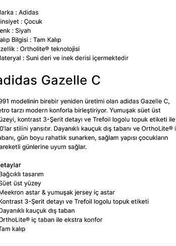 Adidas Gazelle C Unisex çocuk - Görsel 5