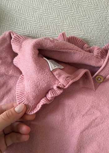 Nakışlı Pembe Triko Kız Bluz - Görsel 6