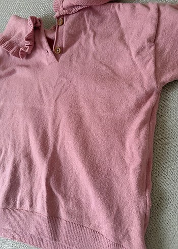 Nakışlı Pembe Triko Kız Bluz - Görsel 7