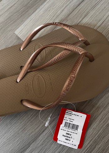 Havaianas Etiketli Slim Pembe Terlik