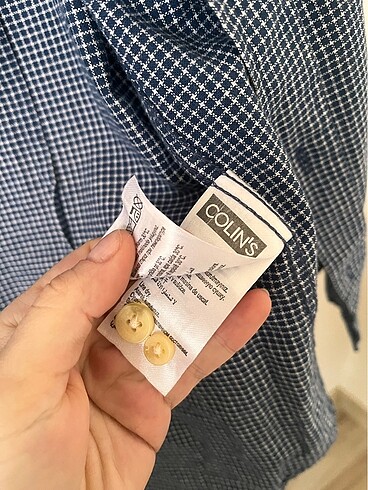 s Beden lacivert Renk Colins 0 Pamuklu Kareli Gömlek (s/xs)