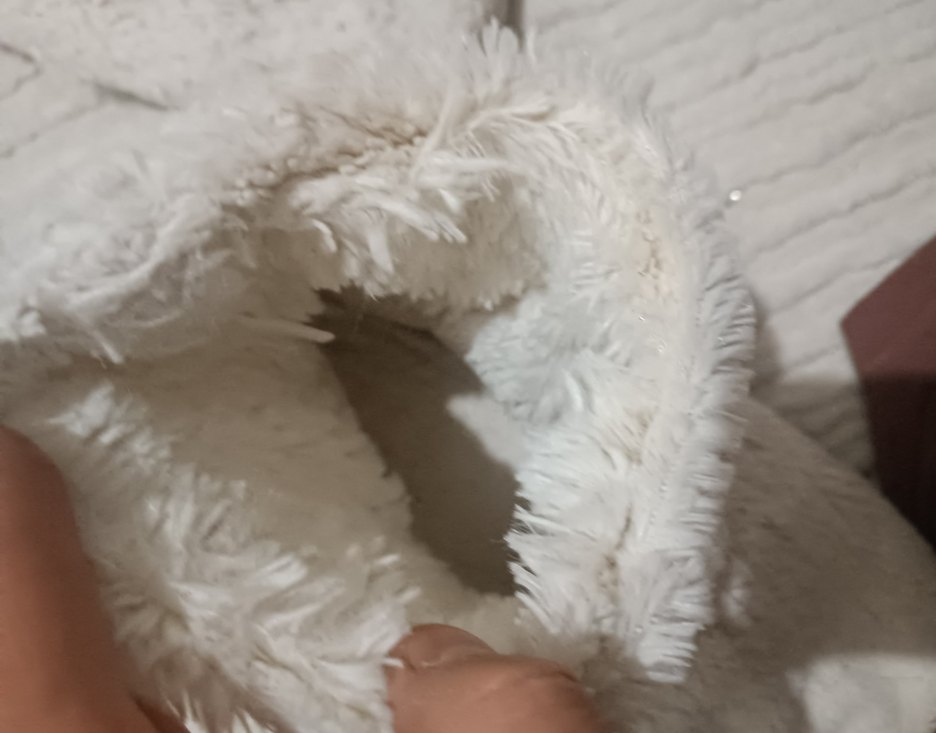 Beyaz Peluş Kız Ev Terliği - Görsel 2