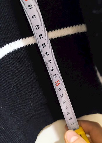 Siyah Beyaz Çizgili Kadın Triko Kazak - Görsel 6