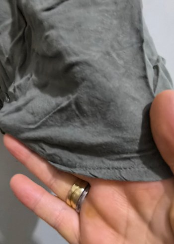 HM markadır Gri Keten Straplez Mini Tulum - Görsel 7