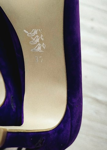 Mor Süet Stiletto Kadın Ayakkabı - Görsel 3